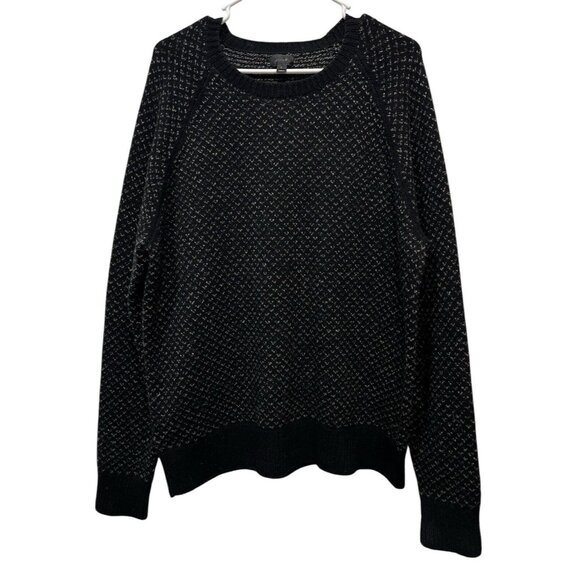 J.CREW Sweaters - j crew sweater women large Lamb Wool Black White Long Sleeves